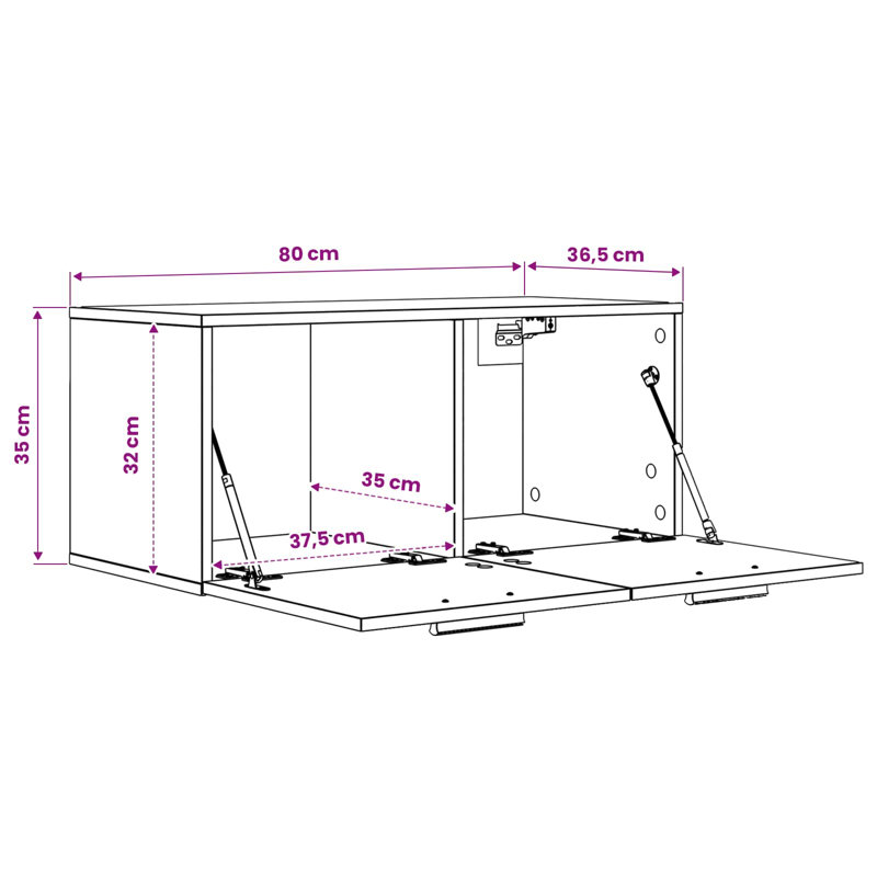  Wall Cabinet Hanging Storage Cabinet Wall Cupboard Engineered Wood