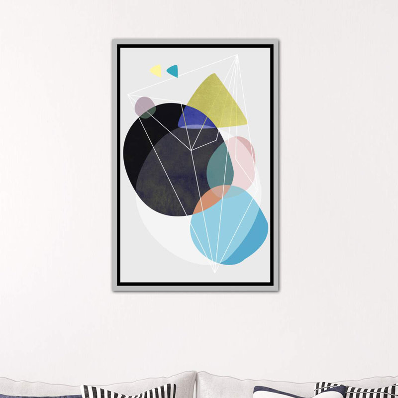 « graphic clxxiii » par mareike böhmer-impression sur image, Toile avec cadre argenté, H 26 po x l 18 po x 1,5 po
