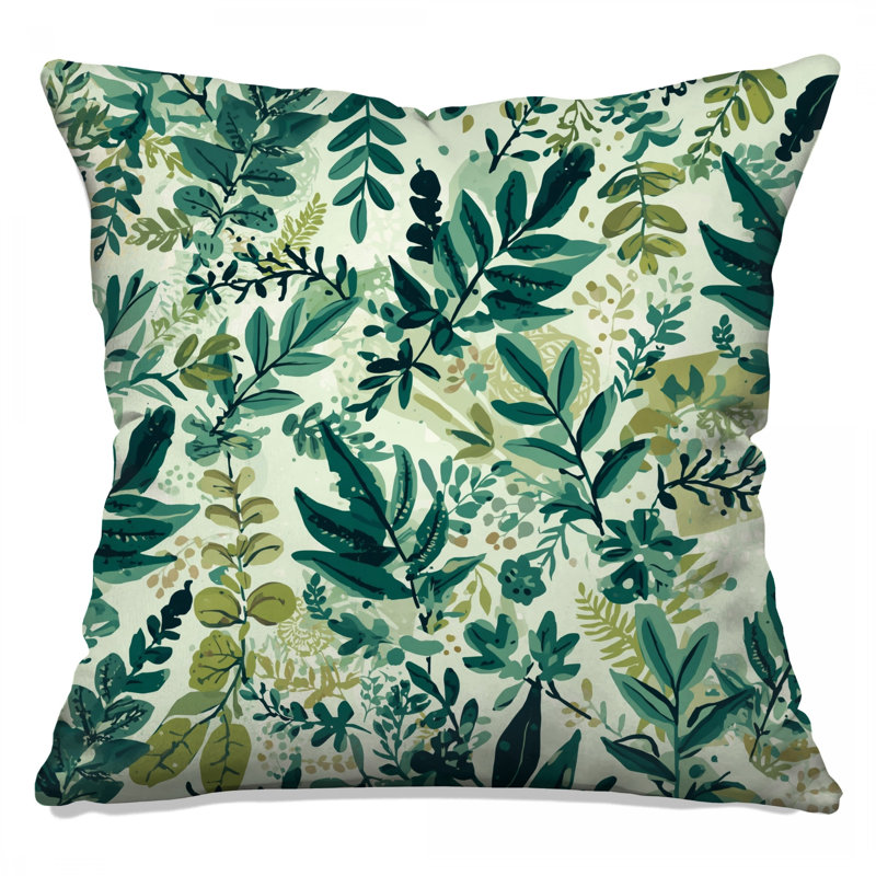 Coussins décoratifs Green Leafy Foliage, 16 x 16 inches