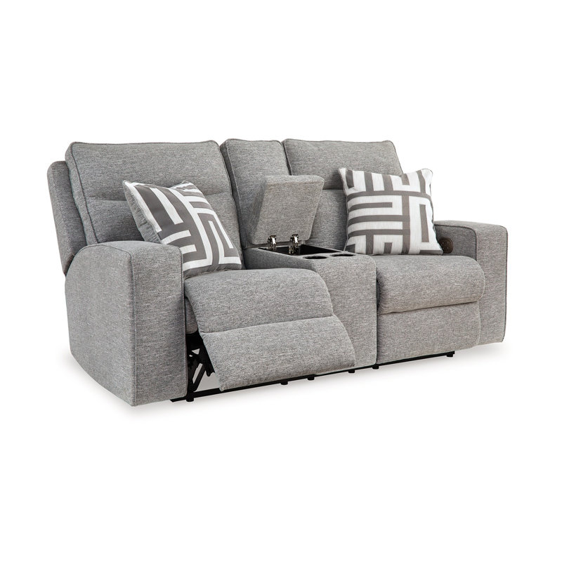 Causeuse inclinable électrique Cloe, performance Nuvella grise, 2 coussins