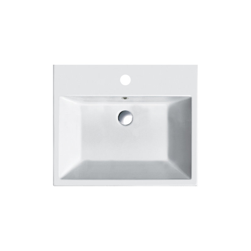 Zero 60 23.62'' L Bathroom Sink, White, Single