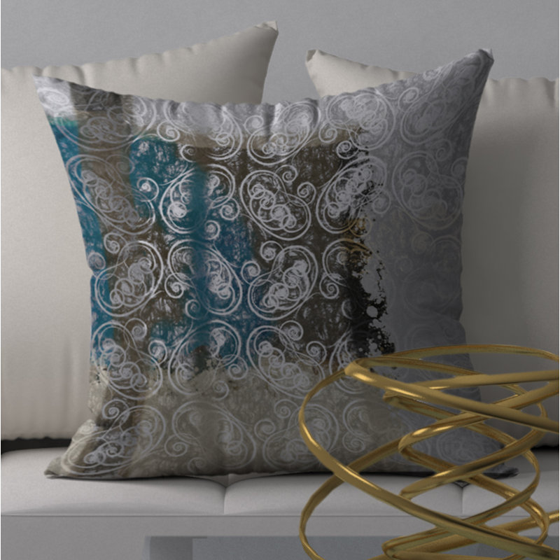 Abstract Throw Pillow, 20" H x 20" W