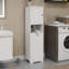 Armoire de trieur de linge inclinable à un compartiment et une porte - Blanc