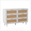 Armoire de rangement en rotin à 6 tiroirs au design naturel pour la chambre à coucher et le salon, écologique et spacieuse-130178351-130178353