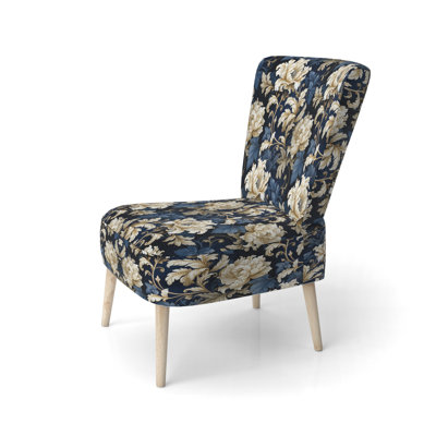 Fauteuil d'appoint rembourré Blue Peony