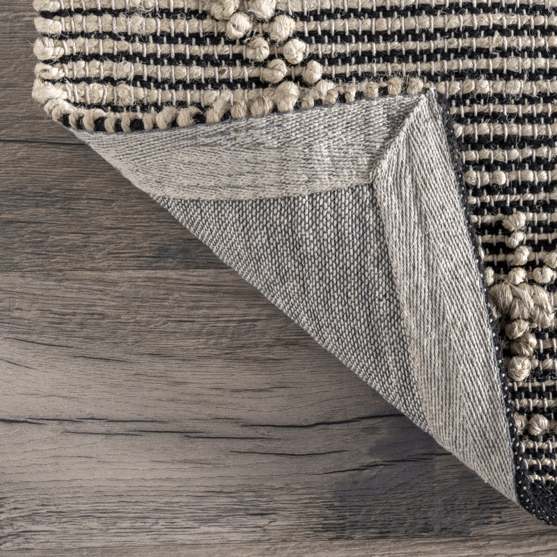 Tapis beige en jute / coton touffeté à la main Foley, Rectangle 9 pi x 12 pi