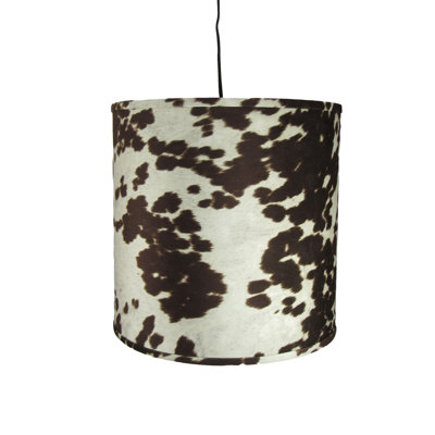 Luminaire suspendu 18 po en cuir de vache brun