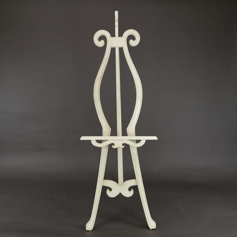 White Handcrafted Solid Wood Adjustable Tripod Easel