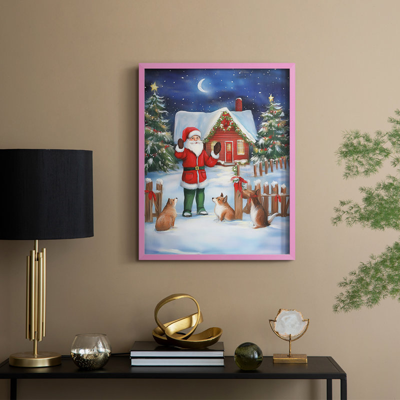 Reproduction encadrée - bois massif, H 21 po x l 17 po, Rose