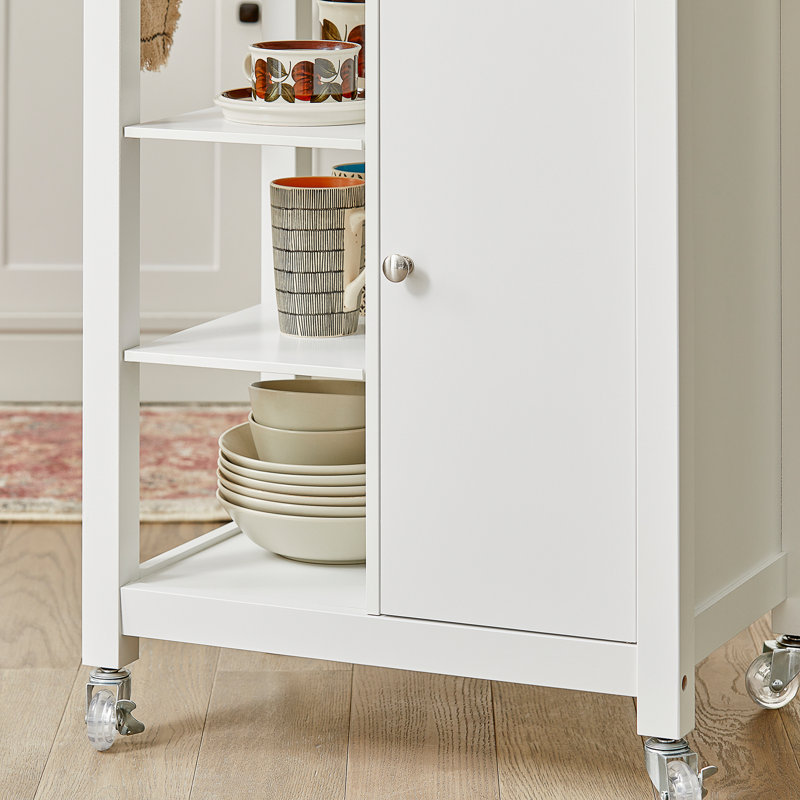 Safavieh Healy Clear Acrylic Kitchen Cart With Wheels – Stylish Mobile Storage (White) - View #11