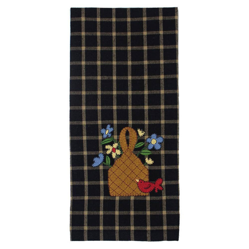 Red Bird Basket Towel