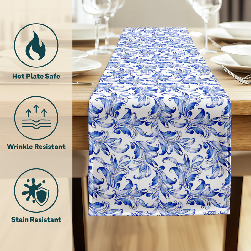 Thiele Traditional Leaves Table Runner, 72" L x 12" D