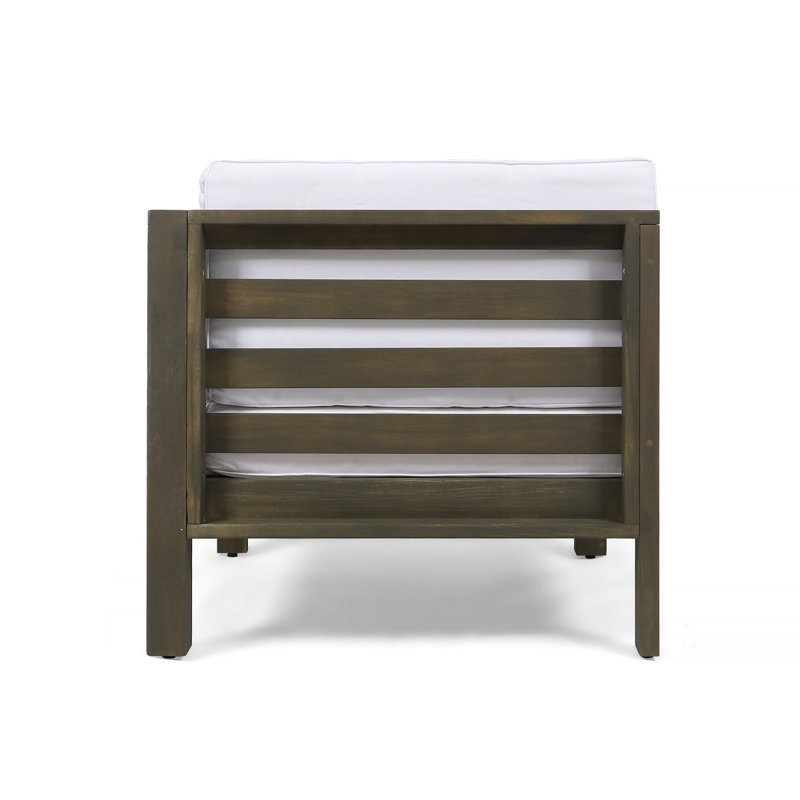Oana - Ensemble de canapé d'extérieur 3 pièces, blanc, extérieur, Blanc, Gris