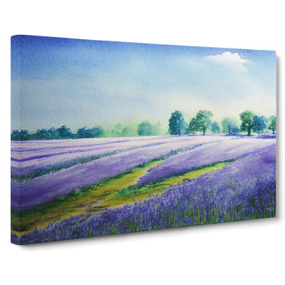 Bluebell Field In Watercolour Vol.5 - Wrapped Canvas Painting