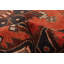 Tapis de couloir unique en laine noué à la main de style années 2000 de 3 pi 3 po x 11 pi 11 po en rouge / brun / bleu marine Anetria