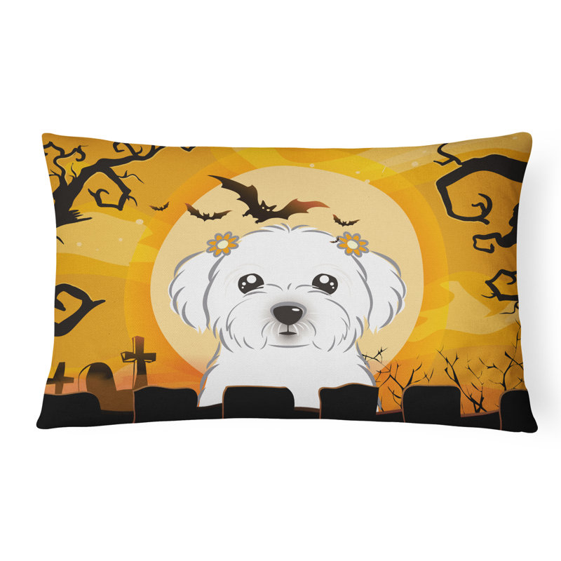  Coussin décoratif intérieur / extérieur Halloween en tissu maltais