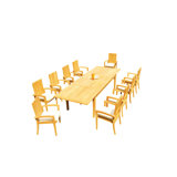 Atnas Outdoor 13 - Piece Teak Dining Set