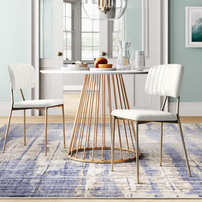 Addington Velvet Upholstered Slat Back Side Chair by Etta Avenue