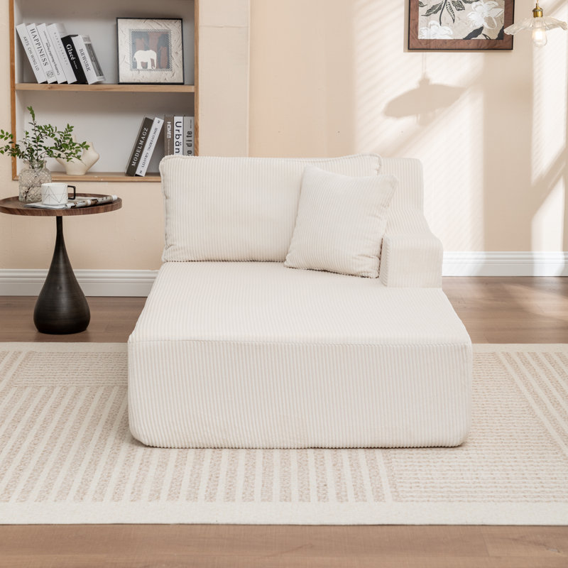 Méridienne à accoudoir droit, Orienté à droite, Beige
