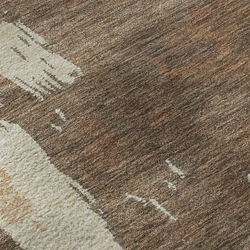 Premium Machine Washable Mayfield AMF2347 Abstract Rug, Cayenne, 2'6" x 3'10"