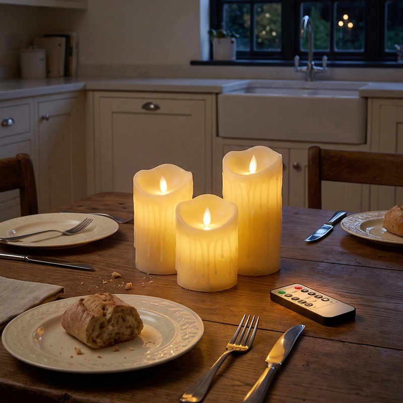 3Pcs LED Flameless Candles with Remote Control