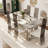 7 Piece Dining Table Set With 6 White Boucle Dining Chairs-1997858122-1997858165