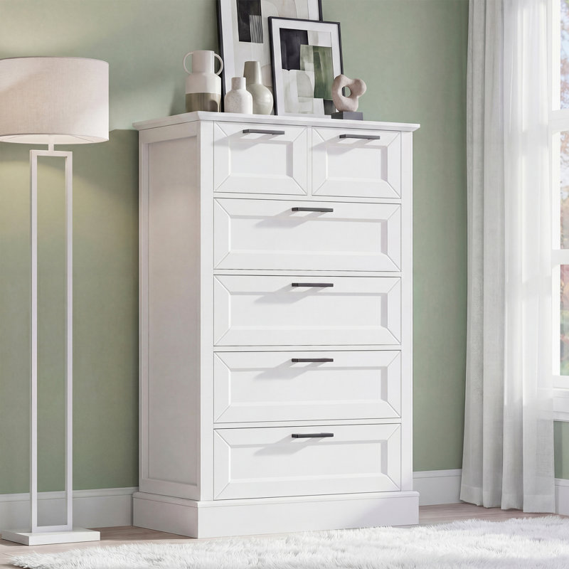 Commode H 47,2 po à 6 tiroirs, commode de rangement pour chambre à coucher