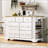 51.2" Kitchen Island with 6 Drawers and Pull-Out Trash Can Cabinet – White-129895313