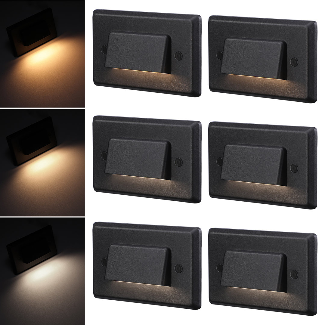 Matte Black Integrated LED Metal Step Light Kit (Set of 6) LEDVANS