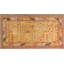 Tapis brun foncé / orange / jaune en laine tissé à la main Mid-Century Samarkand Vintage 3 pi 8 po x 6 pi 6 po
