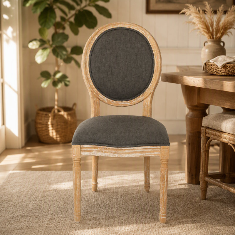 Chaise de salle à manger, Noir, Noir, Naturel
