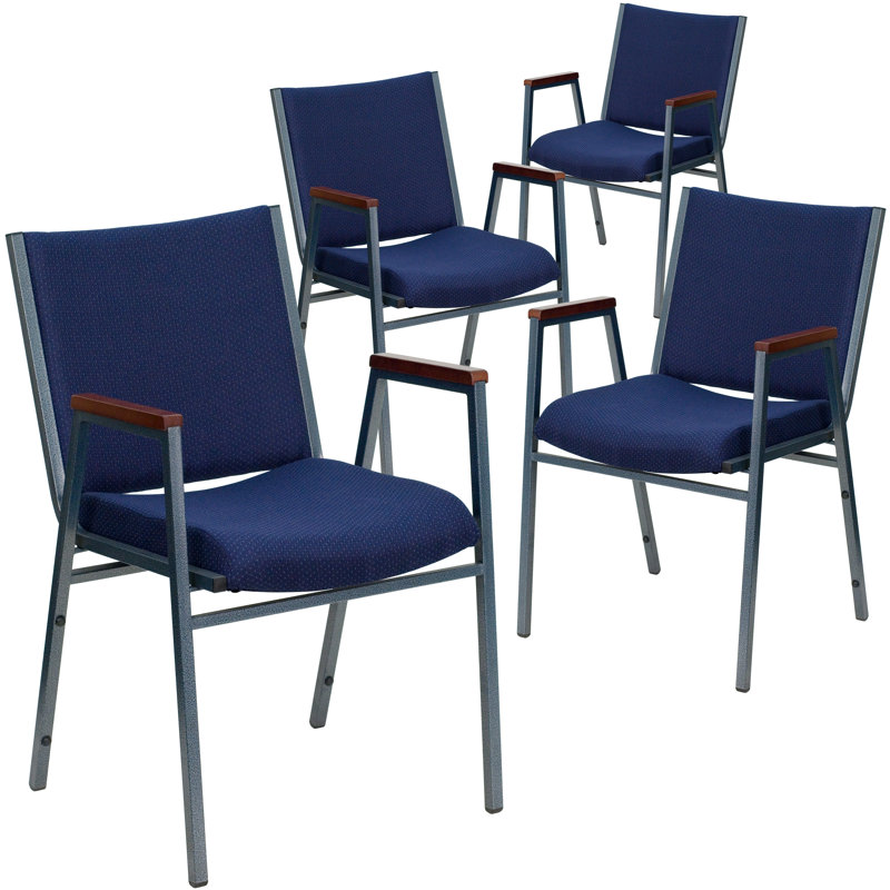 Chaise empilable robuste avec accoudoirs Aliya, Bleu