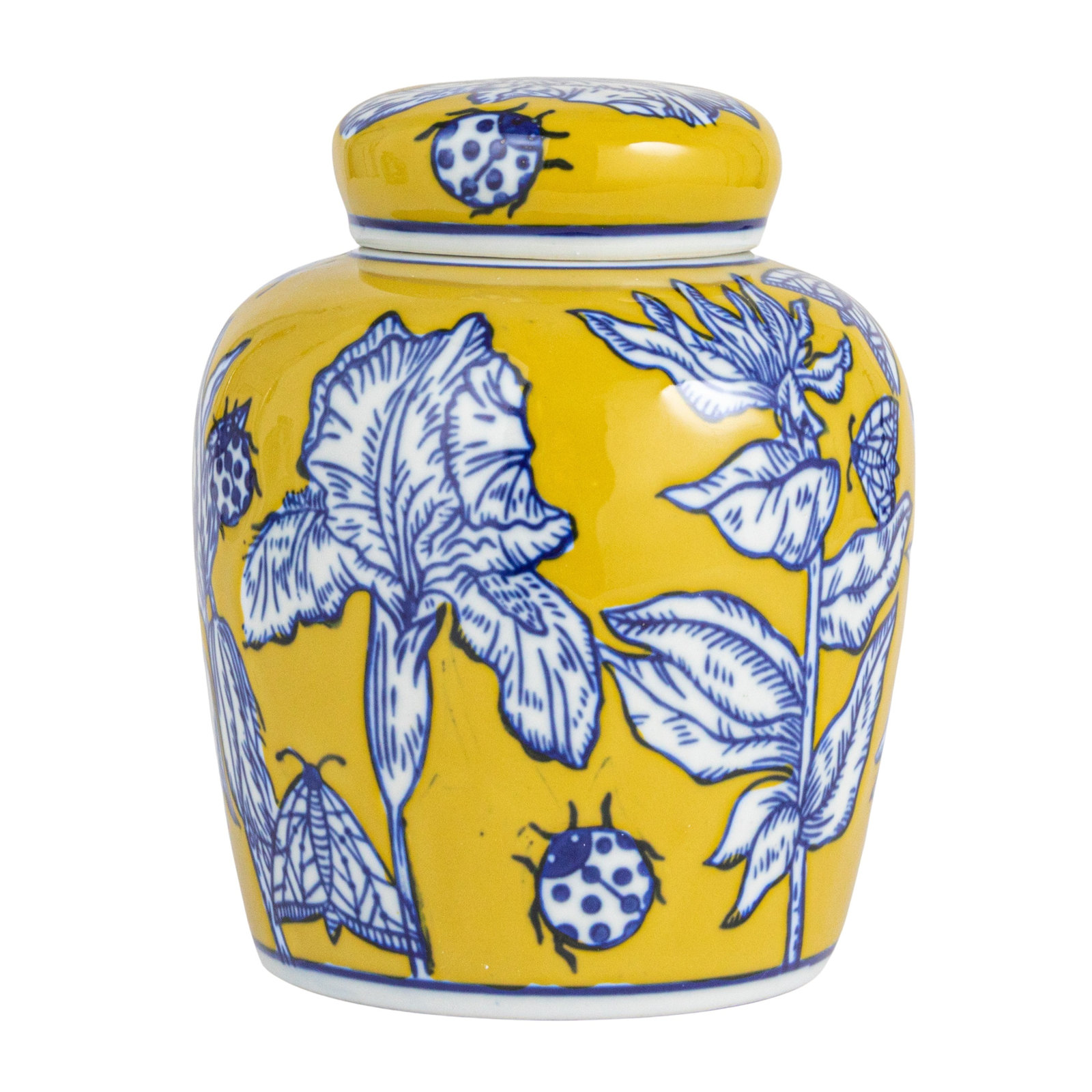 Chadwicks Ceramic Ginger Jar, 2.99" H x 10.63" W x 7.88" D, Yellow