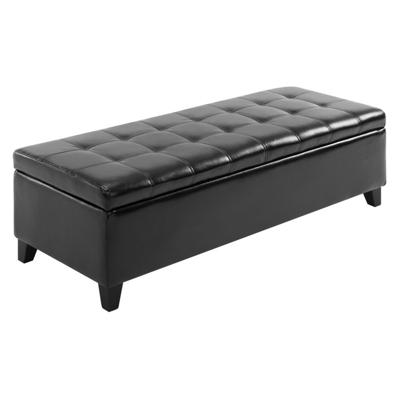 Banc de rangement avec repose-pieds et siège capitonné HOMcom, 51 po, noir