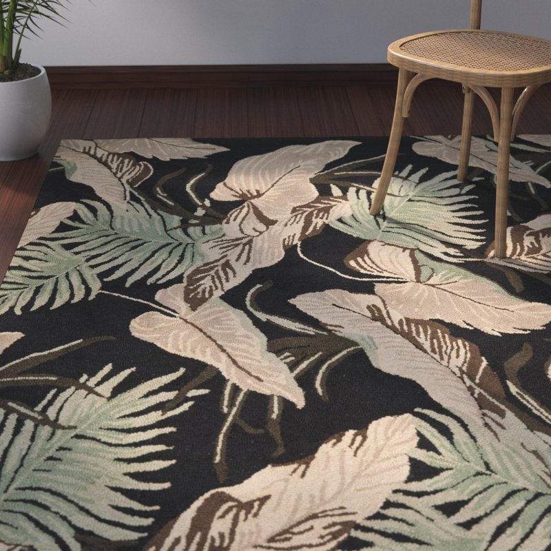 Tapis floral en laine crocheté à la main Mcloughlin, Rectangle 8 pi x 10 pi