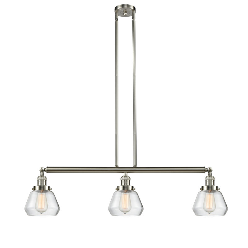 Chill 3 - Light Kitchen Island Pendant, Clear, No Bulb Included, Antique Copper