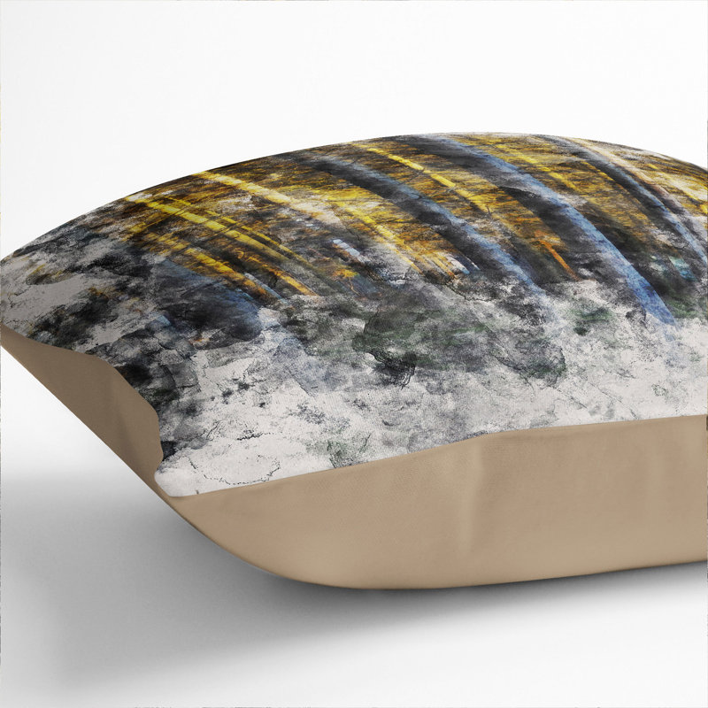 Sunlight Forest Vol.4 Watercolour Square Throw Cushion, Stone, 40cm H x 40cm W x 15cm D