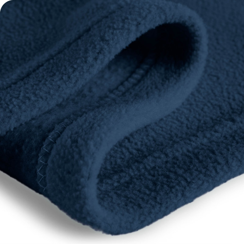 Full Dark Blue Reversible Fleece Blanket
