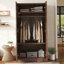 Armoire 2 portes en bois brun avec tablettes