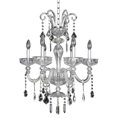 Clovio 6 LT Chrome/Clear Chandelier Allegri