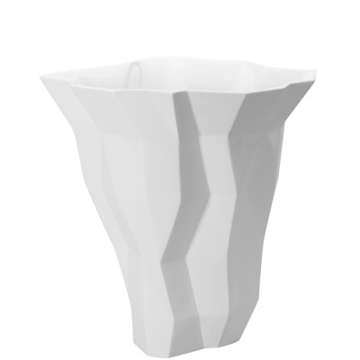 Vase de table en porcelaine blanc quartz 12 po