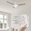 Ventilateur de plafond standard à DEL à 3 pales 56 "avec télécommande et ensemble d'éclairage inclus Fronniah-125136816
