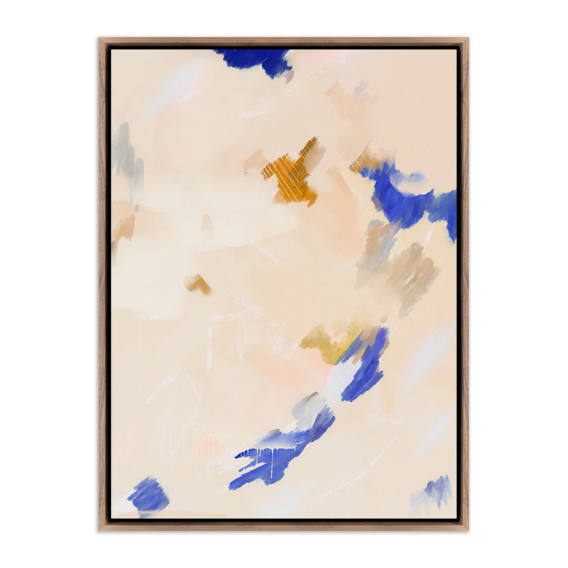 Unfolding No 2 Painting by Patricia Vargas, 40" H x 30" W, Rustic Walnut Framed