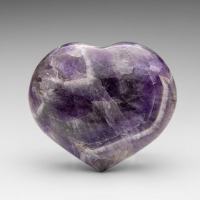 Chevron Amethyst Polished Heart