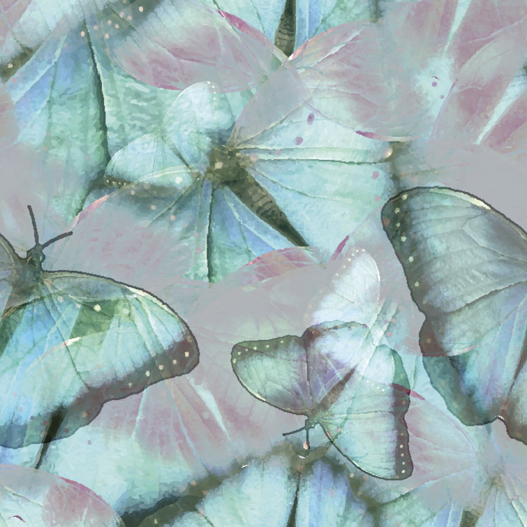 Tetlin Seamless Pattern With Butterflies by Olgaaltunina - Wrapped Canvas Print