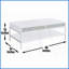 Table basse White Mirage: structure en fer chromé, plateau en mélamine de 15 mm avec 2 tiroirs silencieux et amp; Rangement