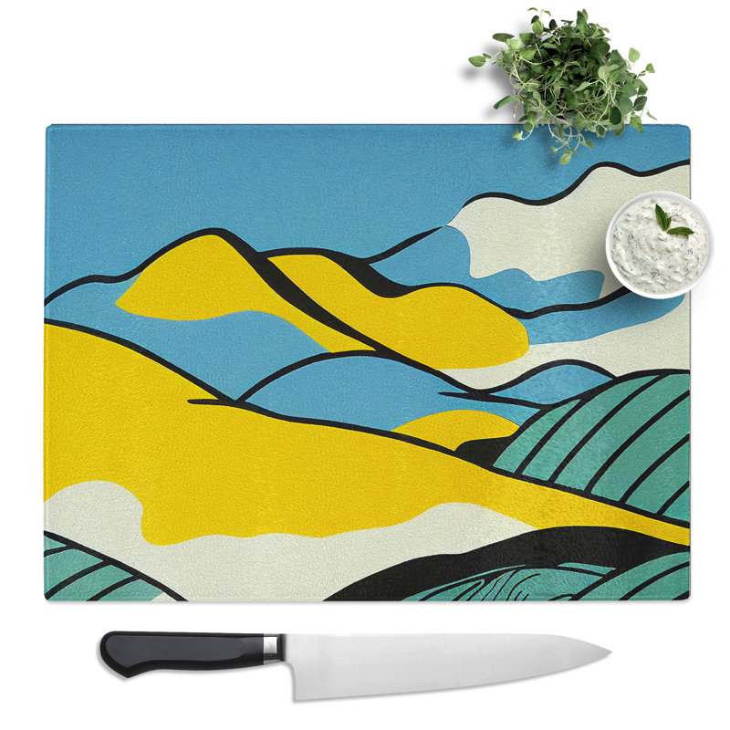 Landscape Pop Art  Glass Chopping Board