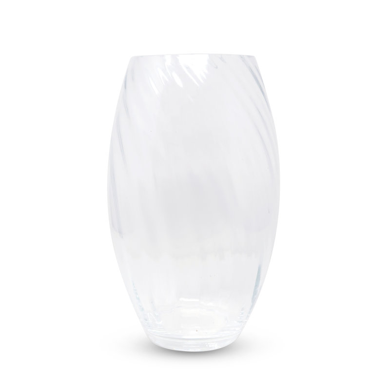Liscio Ottico - Vase de centre de table de 11 po avec motif craquelé / en spirale