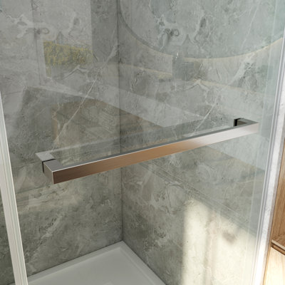 Poignée de porte de douche à angle droit en tube carré de 24 pouces Pinnacle Touch