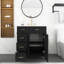 30 po Meuble-lavabo autoportant en bois noir avec tiroirs-866524768